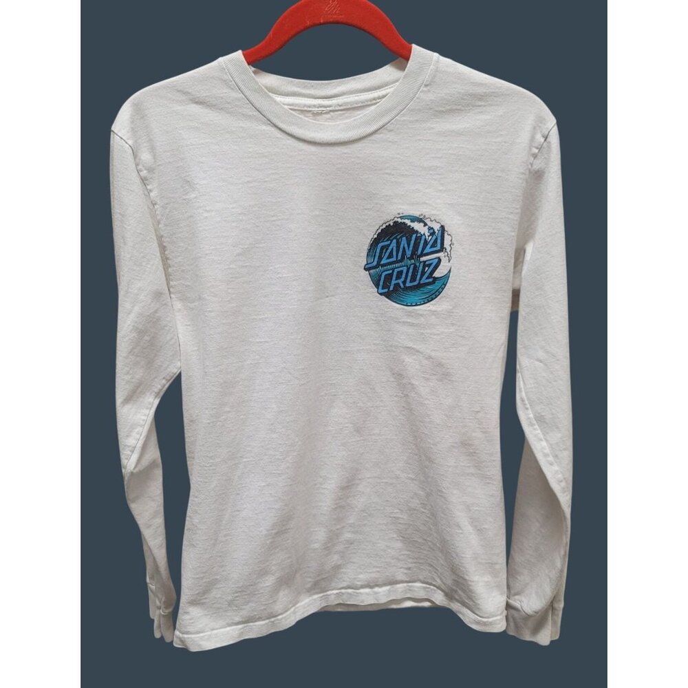 Vintage Santa Cruz Skateboards White Long Sleeve Small T-Shirt